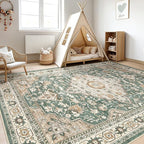 12x15 Area Rug Living Room: Machine Washable Boho Large Vintage Soft Rugs Stain - Image 5