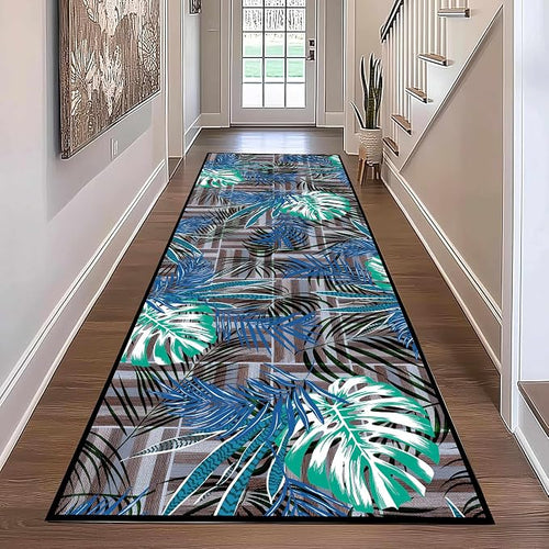 1.3x7 ft Runner Rug Tropical Blue - Image 2
