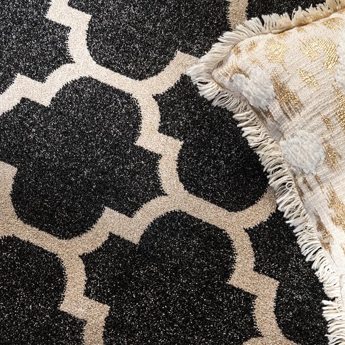 Rugs.com Lattice Collection Rug – 7' x 10' Black Medium Rug Perfect - Image 8