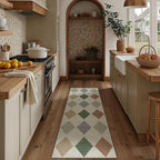 2x6 Runner Checkered Rug for Hallways Colorful Washable Long Carpet Non-Slip - Image 3