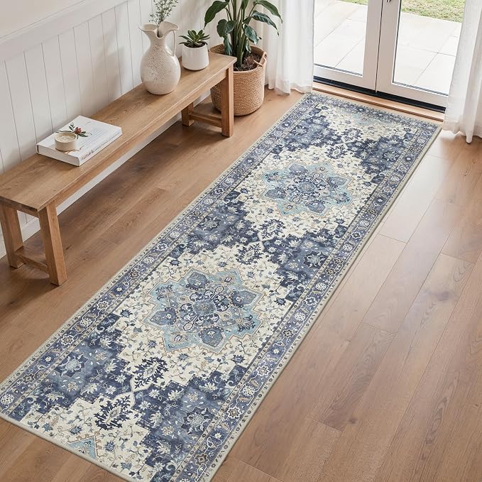 2'6''x8 Runner Rugs for Hallway, Machine Washable Non Slip Vintage Rugs - Image 4