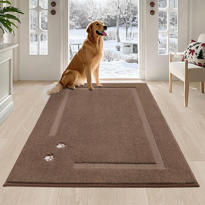 BEQHAUSE Dog Door Mat for Muddy Paws 36"x60" Dirt Trapper Absorbent Doormat Non by BEQHAUSE