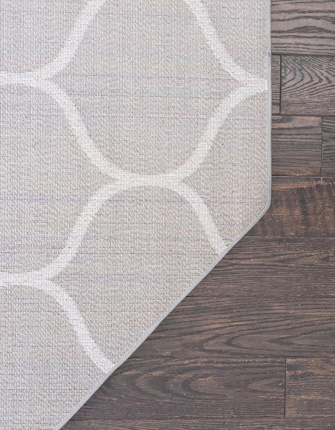 Rugs.com Lattice Frieze Collection Rug – 7' 10 Octagon Light Gray Medium Rug - Image 9