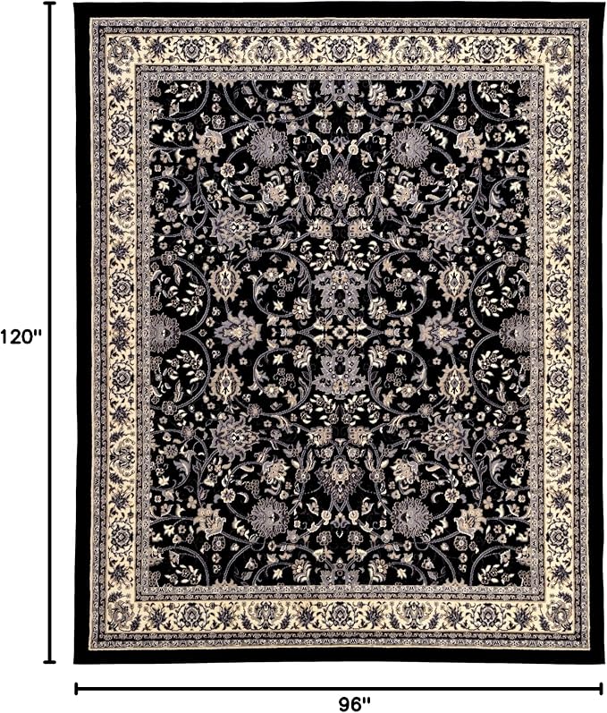 Rugs.com Yasmin Collection Rug – 8' x 10' Black Medium Rug Perfect - Image 2