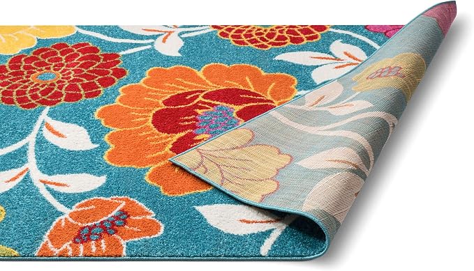Well Woven Modern Rug Daisy Flowers Blue 3'3" x 5' Floral Accent Area Rug - Image 4