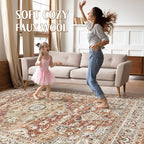 9x12 Area Rug Living Room: Machine Washable Boho Large Vintage Soft Rugs Stain - Image 3