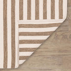 Home Conservatory Ladder Stripe Natural/Ivory Handwoven Wool 5 X 8 Feet - Image 5