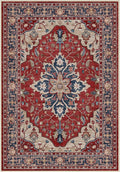 Area Rugs Round 8ft Washable Non-Slip, Floral Vintage Distress Print Pattern by RELEANY