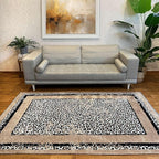 Alfa Rich 5x8 Leopard Beige Black Washable Area Rugs by AlfaRichRugs