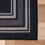 Beverly Rug Non Slip Area Rugs 2x7 Modern Bordered Non Skid Rubber Backing Soft - Image 3