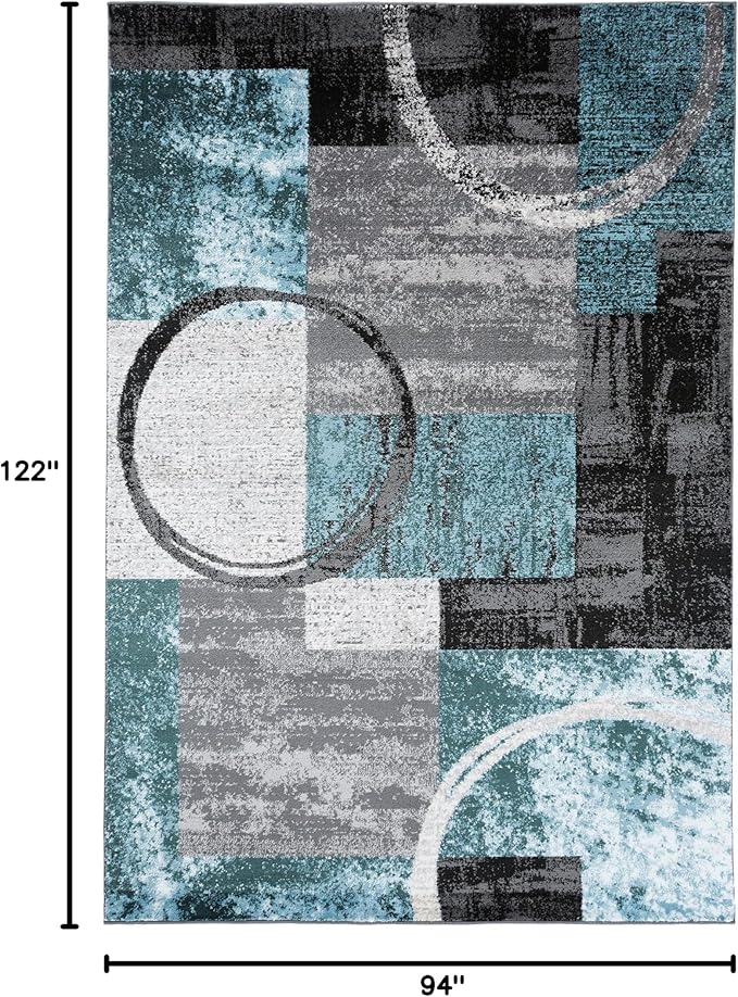 Rugshop Contemporary Circle Design Area Rug, Durable Fade-Resistant Carpet - Image 2