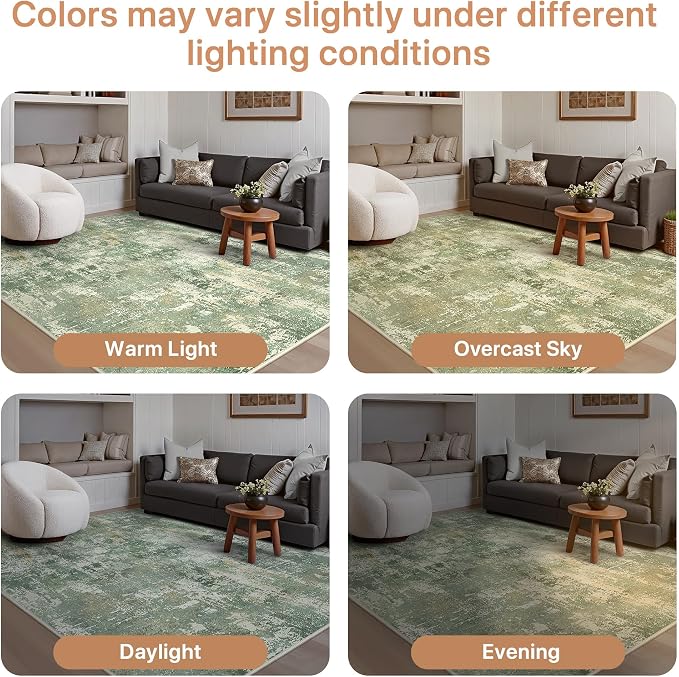 GENIMO 8x10 Area Rugs for Living Room, Machine Washable Rug Non Slip, Low Pile - Image 6