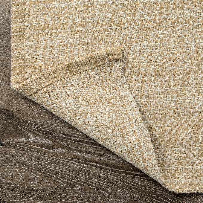 Collive Boho Living Room Rugs 5X8 ft, Washable Area Rug Woven Cotton Modern - Image 4