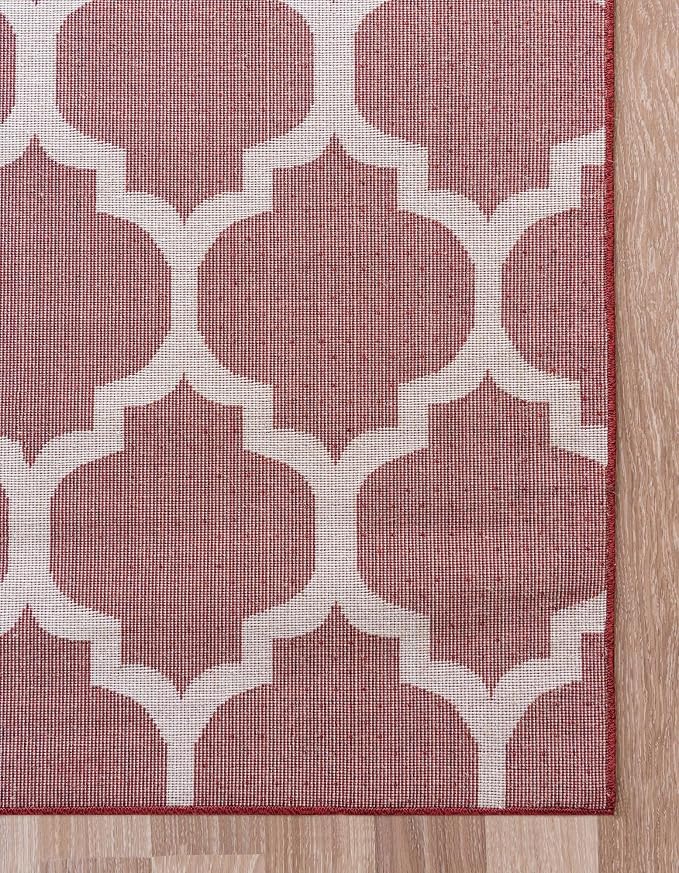 Rugs.com Lattice Collection Rug – 9' x 12' Dark Terracotta Medium Rug Perfect - Image 7