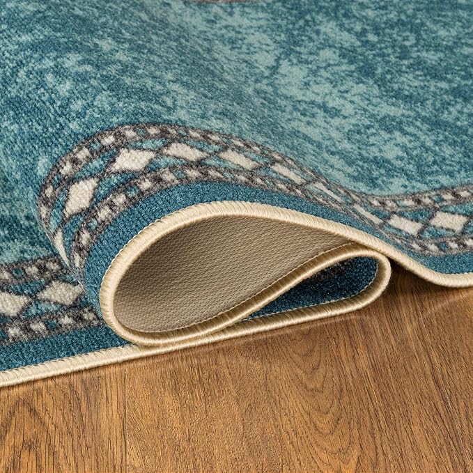 Antep Rugs Alfombras Modern Bordered 2x7 Non-Skid Low Profile Pile Rubber - Image 3
