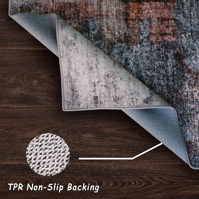 vivorug Grey 9x12 Area Rugs for Living Room, Non Slip Machine Washable Modern - Image 5