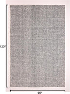 Hand-Tufted 100% Wool Pile Area Rug – Geometric Textured Grid Check Pattern – - Image 3