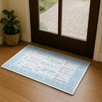 Fame Living Cream Blue Oushak Rug, Modern Small Rugs, Door Mat, Doormat by FameLiving%7COushakRugs