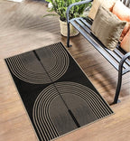 Easy Jute Rainbow Entryway Rug, 2.6x4 Black Washable Non-Slip Indoor Outdoor - Image 7