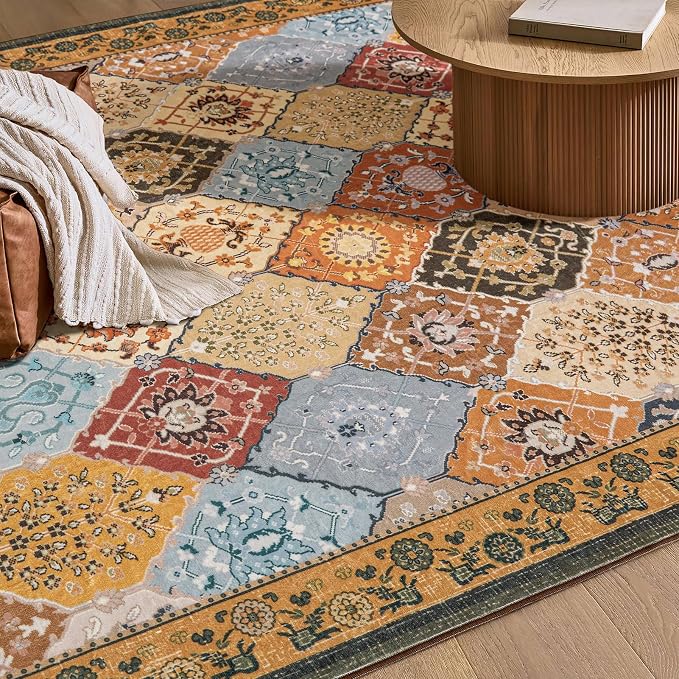 Phantoscope Washable Area Rug 8'x10' Non-Slip, Vintage Boho Rugs - Image 7