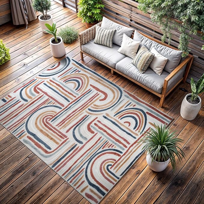 CAMILSON Indoor Outdoor Rug, Easy-Cleaning Non-Shedding Living Room, Garden and by CAMILSONIndoorOutdoorAreaRugs