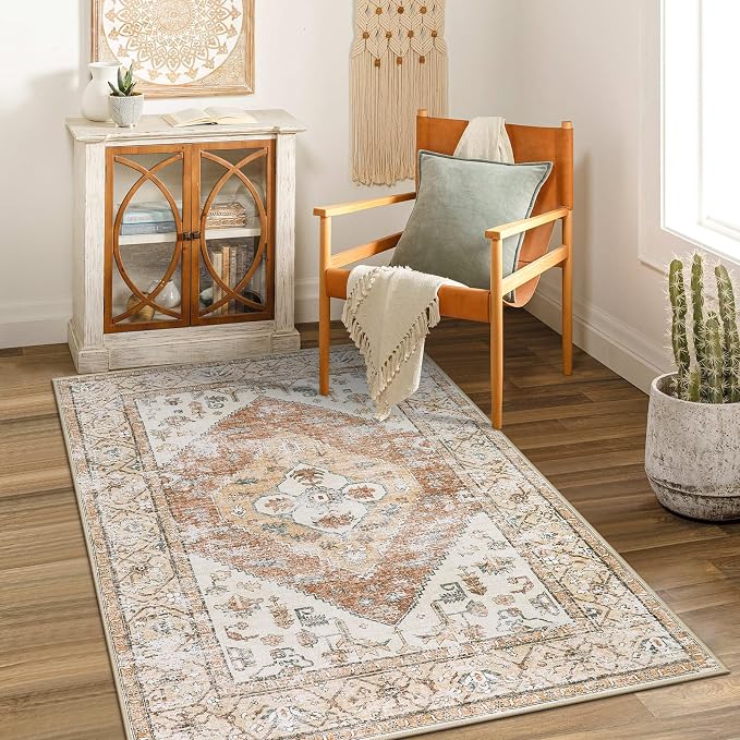 Lahome Boho Washable Living Room Area Rug 3x5 Throw Non-Slip Rugs - Image 10