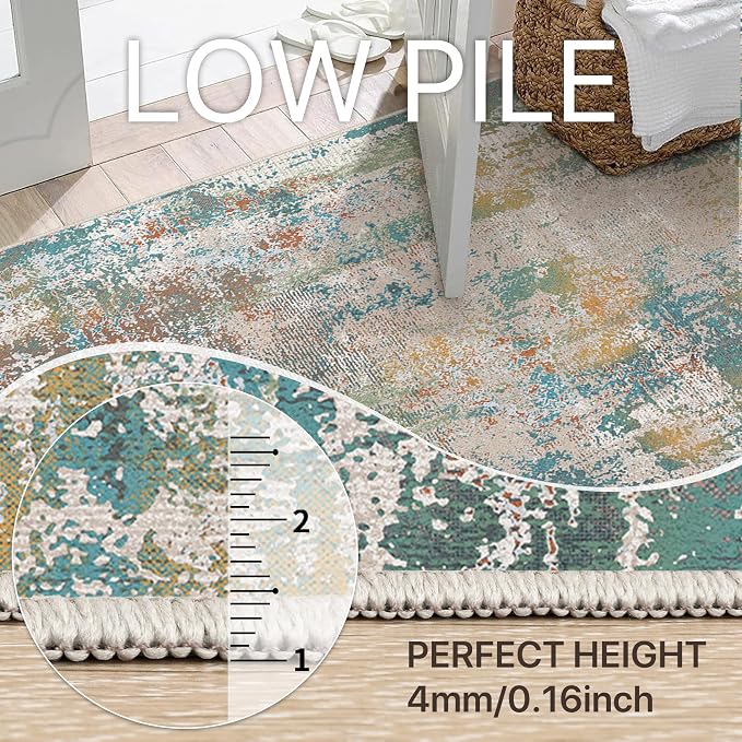 GENIMO 6x9 Area Rugs for Living Room, Machine Washable Rug Non Slip, Low Pile - Image 5