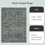 8x10 Washable Rugs for Living Room, Soft Large Rugs Blue Area Rug, Indoor - Image 7
