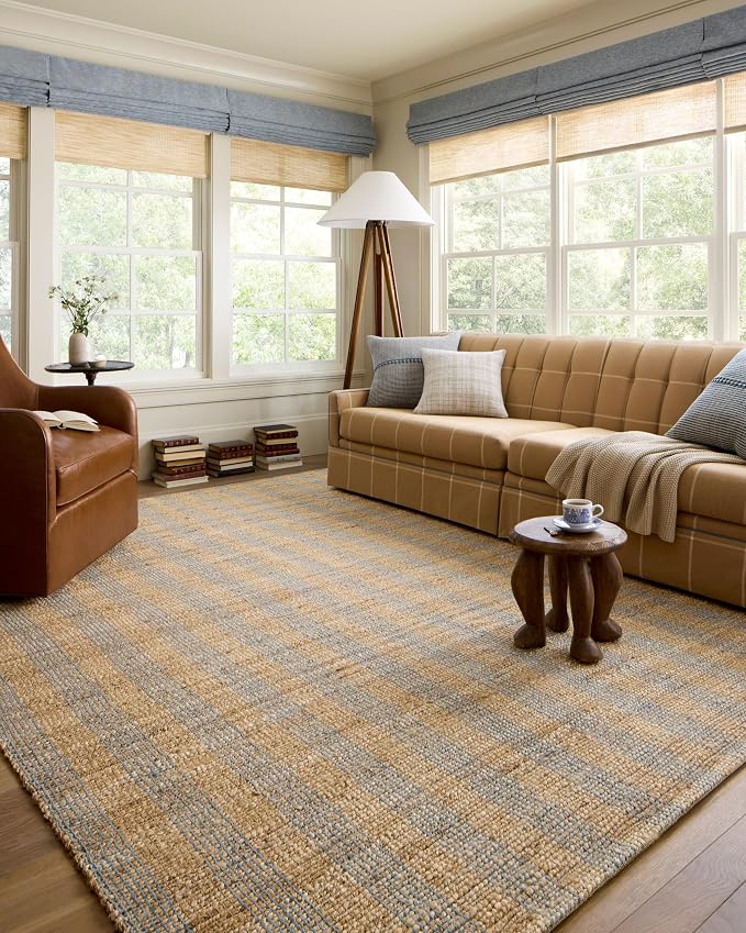 Loloi Chris Loves Julia Judy Collection JUD-04 Natural/Sky 3'-6" x 5'-6" Accent by Loloi