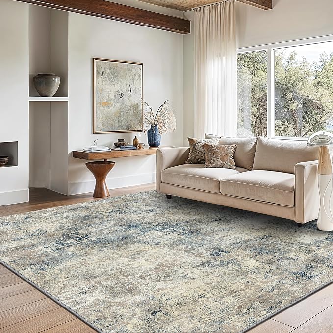 GENIMO Washable Area Rugs for Living Room, 9x12 Modern Non Slip Rugs, Low Pile - Image 2