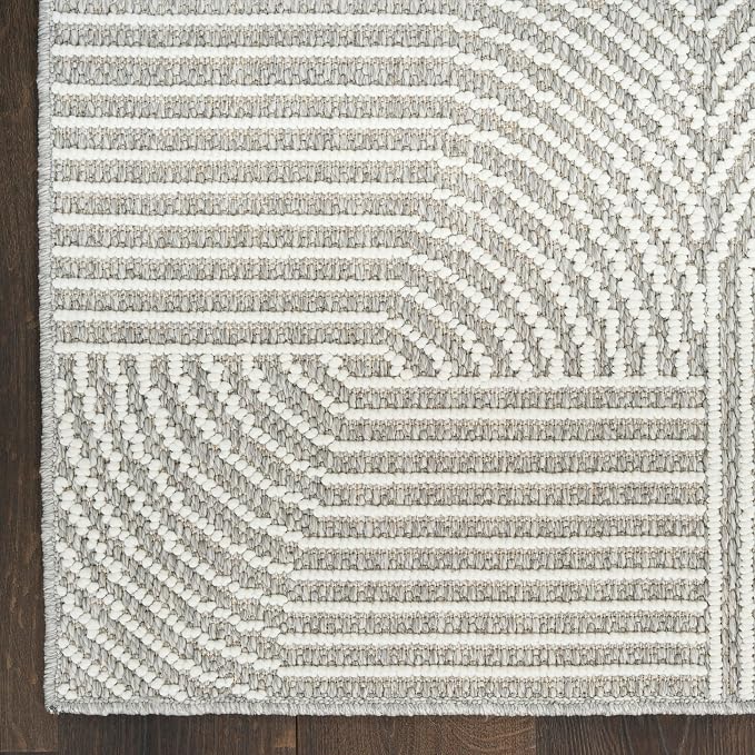 Nourison Home Textured Home Grey Ivory 3'11" x 5'11" Area Rug - Image 7
