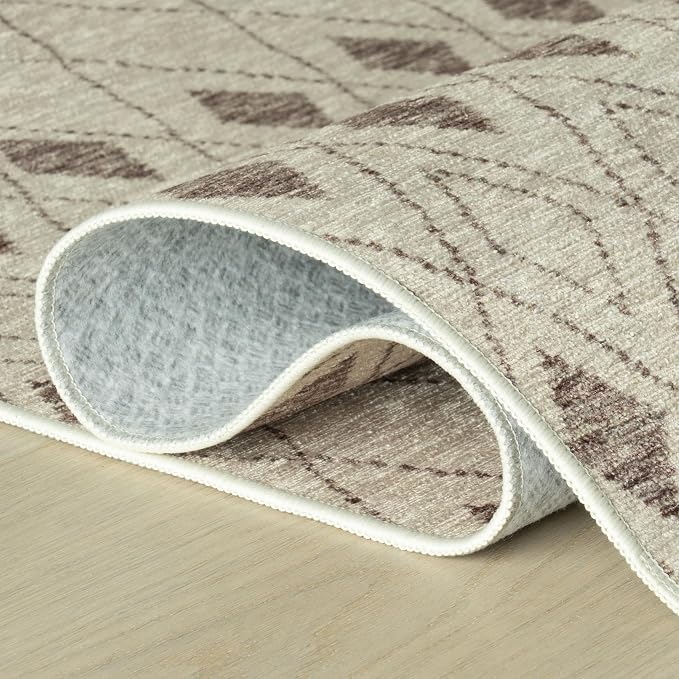 Dash & Albert Chandler Tan Machine Washable Rug, 6 X 9 Feet, Tan Geometric - Image 5