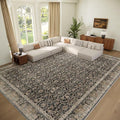 Washable 9x12 Area Rugs for Living Room, Boho Non-Slip Vintage Distress Lager by Hedwior