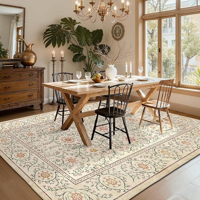 GarveeHome Boho 6x9 Area Rug for Living Room, Floral Vintage Rugs for Bedroom by GarveeHome