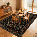 Black Rug for Living Room 5x7 Area Rugs, Machine Washable Non-Slip Carpet - Image 5