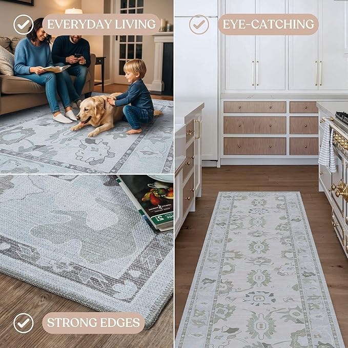 Fame Living Cream Beige Oushak Rug, Modern Small Rugs, Door Mat, Doormat - Image 5
