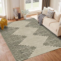 HelloTree Area Rug for Living Room 6x9 Washable Geometric Moroccan Rug Stripe by HelloTree