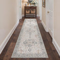 Runner Rug 2'6''x10, Non Slip Vintage Hallway Runner Rugs, Low Pile Lightweight by BESBLEE