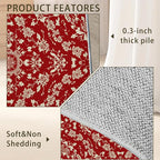 Red Flower Carpet for Living Room, 5x7 Non-Slip Washable Low Pile Abstract - Image 5