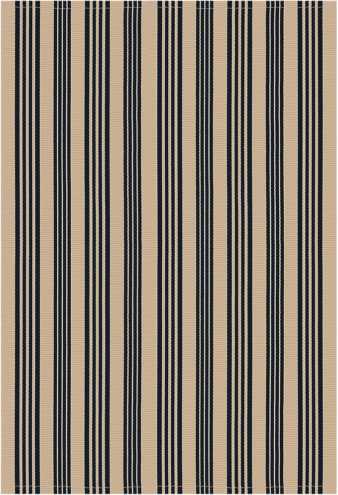 KOZYFLY Striped Outdoor Rug 5x7 Ft Area Rug Brown and Black Washable Indoor - Image 7