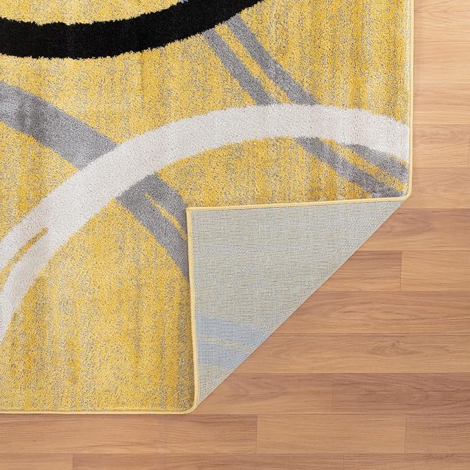 Rugshop Wavy Circles Design Area Rug, Carpet - Image 6