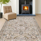 Moss 5x7 Living Room Area Rug, Vintage Washable Rug - Image 6