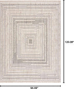 Hauteloom Lunao Farmhouse Living Room Bedroom Moroccan Square Pattern Abstract - Image 2