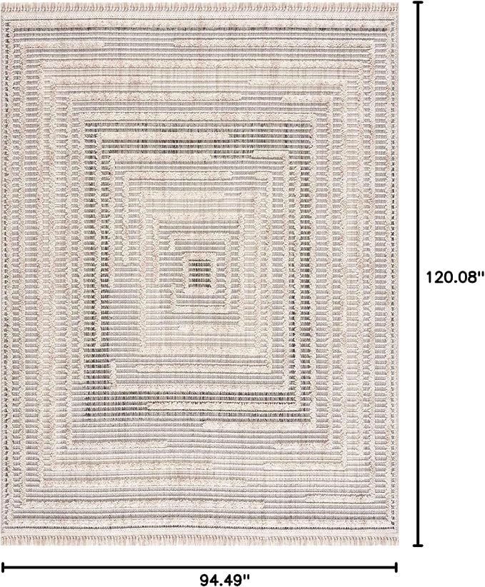 Hauteloom Lunao Farmhouse Living Room Bedroom Moroccan Square Pattern Abstract - Image 2