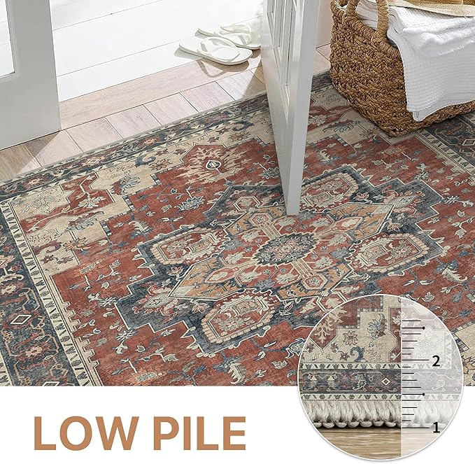 GENIMO 2'6''x8 Runner Rugs for Hallway, Machine Washable Non Slip Vintage Rugs - Image 4