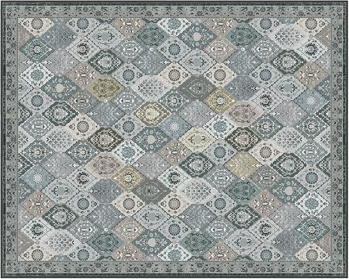 Phantoscope Washable Area Rug 8'x10' Non-Slip, Vintage Boho Rugs - Image 3