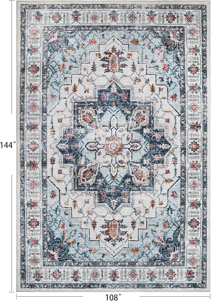 zesthome Area Rugs 9x12, Washable Rug Non-Slip Low Pile Rugs - Image 2
