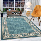 Antep Rugs Alfombras Modern Bordered 3x5 Non-Skid Low Profile Pile Rubber by AntepRugs