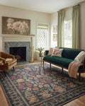 Loloi Rifle Paper Co. Rosa Collection RSA-01 Black 2'-6" x 9'-6" Runner Rug by Loloi