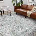 Washable Area Rug 9'x12' Boho Design Non-Shedding Easy Care Ideal - Image 2